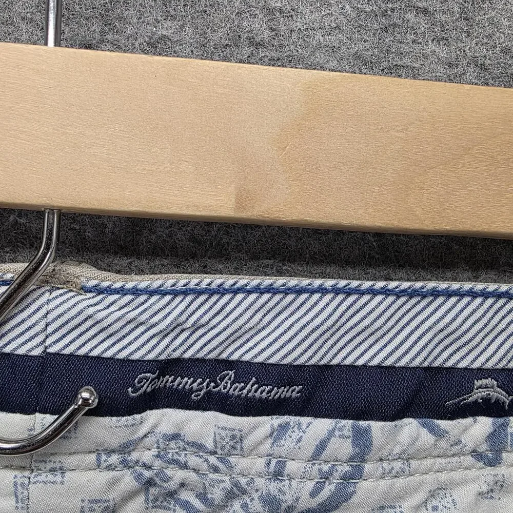 Tommy Bahama Shorts Mens 36 Waist Beige Chino Cotton Lyocell Stretch 9 Inseam